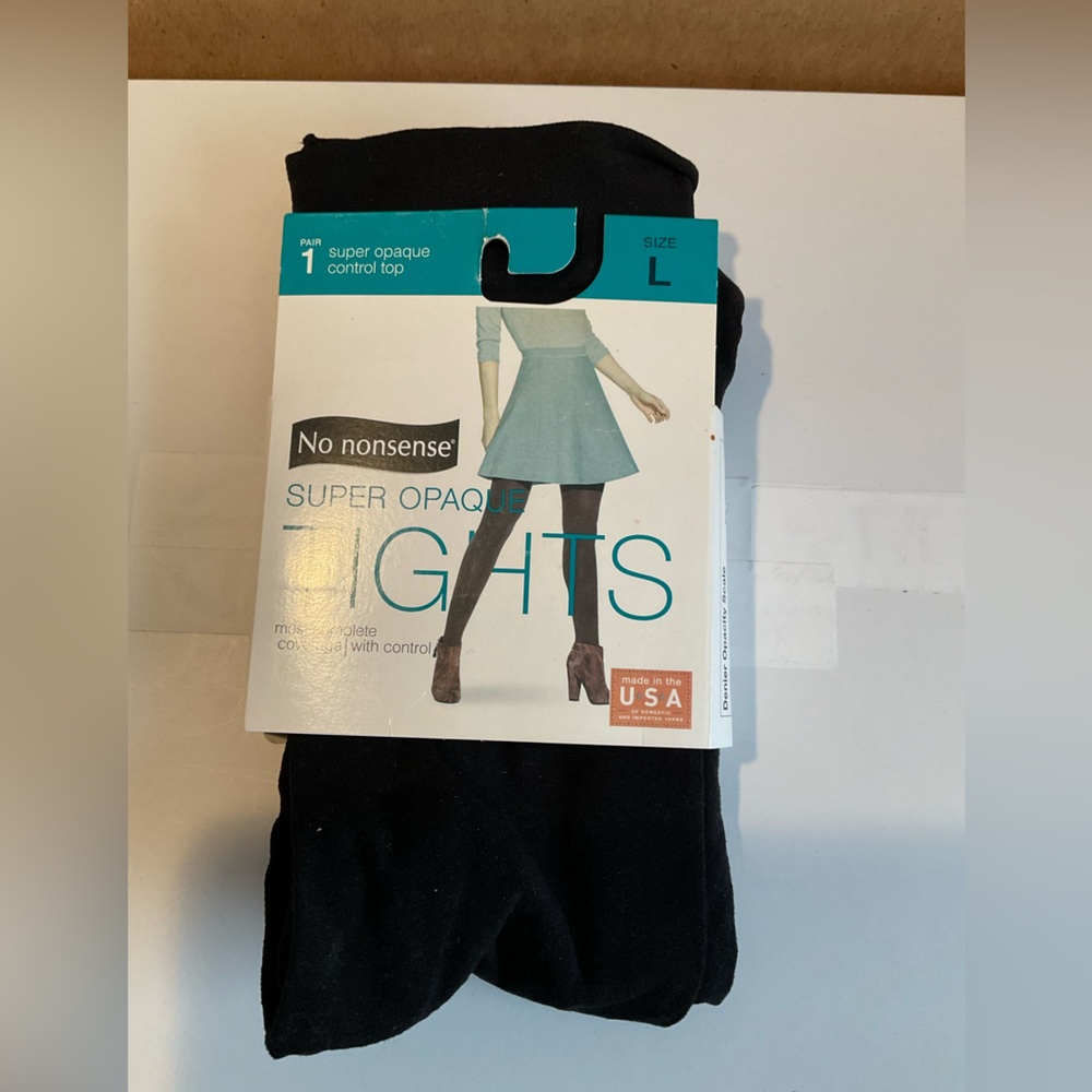No nonsense Super Opaque Tights Control Top Black NEW